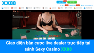 Giao diện bàn cược live dealer trực tiếp tại sảnh Sexy Casino XX88
